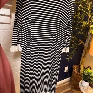 Striped Navy and White Jersey Dress